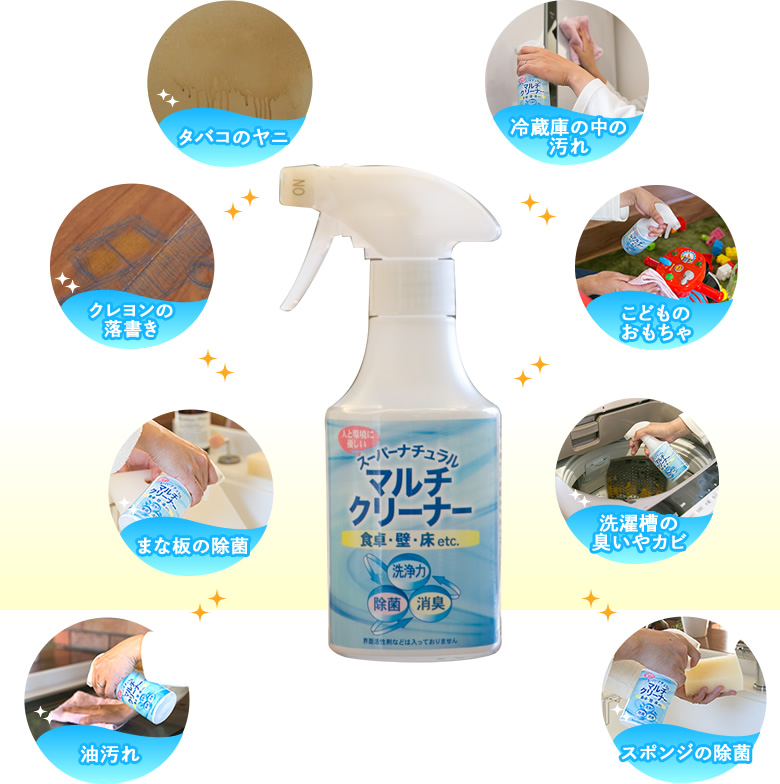 １本で3役！除菌、消臭、洗浄ができる強アルカリイオン洗浄水